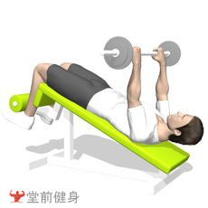 杠铃斜板仰卧